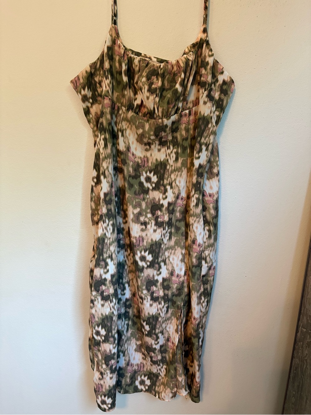 Chelsea28 Floral Spaghetti Strap Midi Dress Daisy Blur Print Size XXL